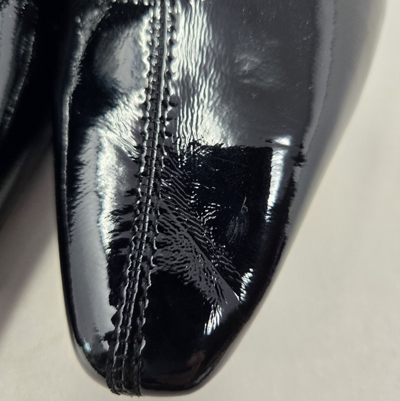 Abound Womens Over Knee Black Vinyl Look Boots Sz 6.5M Kitten Heel Sleek Luster - Picture 6 of 13